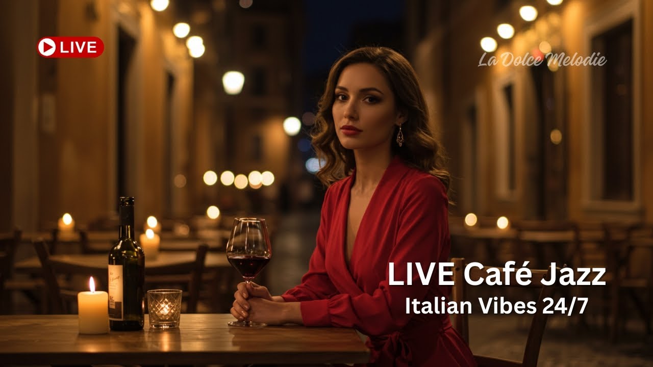 Italian Music Live | Romantic Cafรฉ Jazz 24/7 Relaxing Background for ...