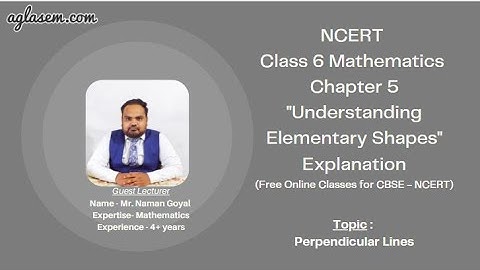 Class 6 Maths Chapter 5 Understanding Elementary Shapes (Perpendicular Lines)