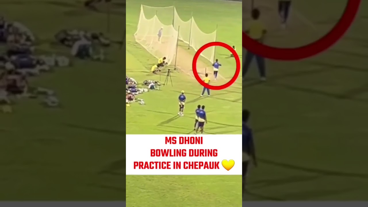 MS Dhoni bowling in nets at CSK practice session ! 