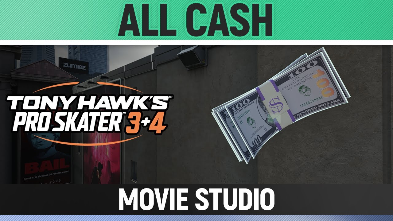 Tony Hawk's Pro Skater 3+4 - Movie Studio - All 2/2 Cash/Money Locations