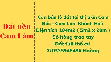Bán lô đất 104m2 tại thị trấn Cam Đức | Đất nền Cam Lâm