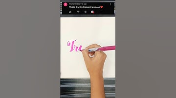 TRISHA 🤭 name calligraphy / How to do calligraphy ?? #shorts #shortsfeed #viral #ytshorts