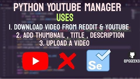YouTube Manager Python/selenium