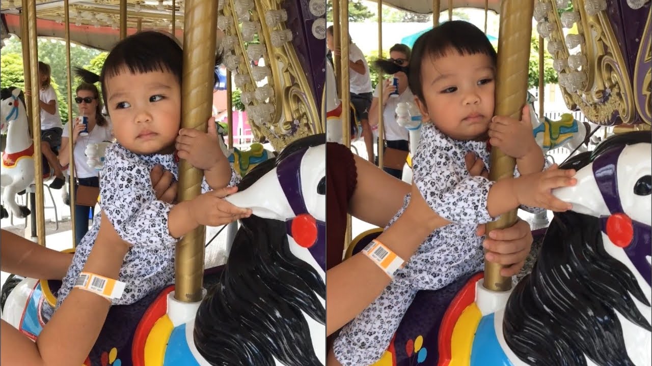 Funny baby first time at the fair | Carnival Amusement Park Rides for ...