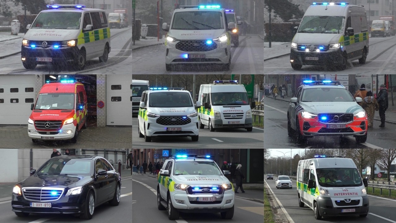 [SNEEUW] Brandweer, Rode Kruis Ambulances en Politie met spoed tijdens Aalst carnaval 2026!