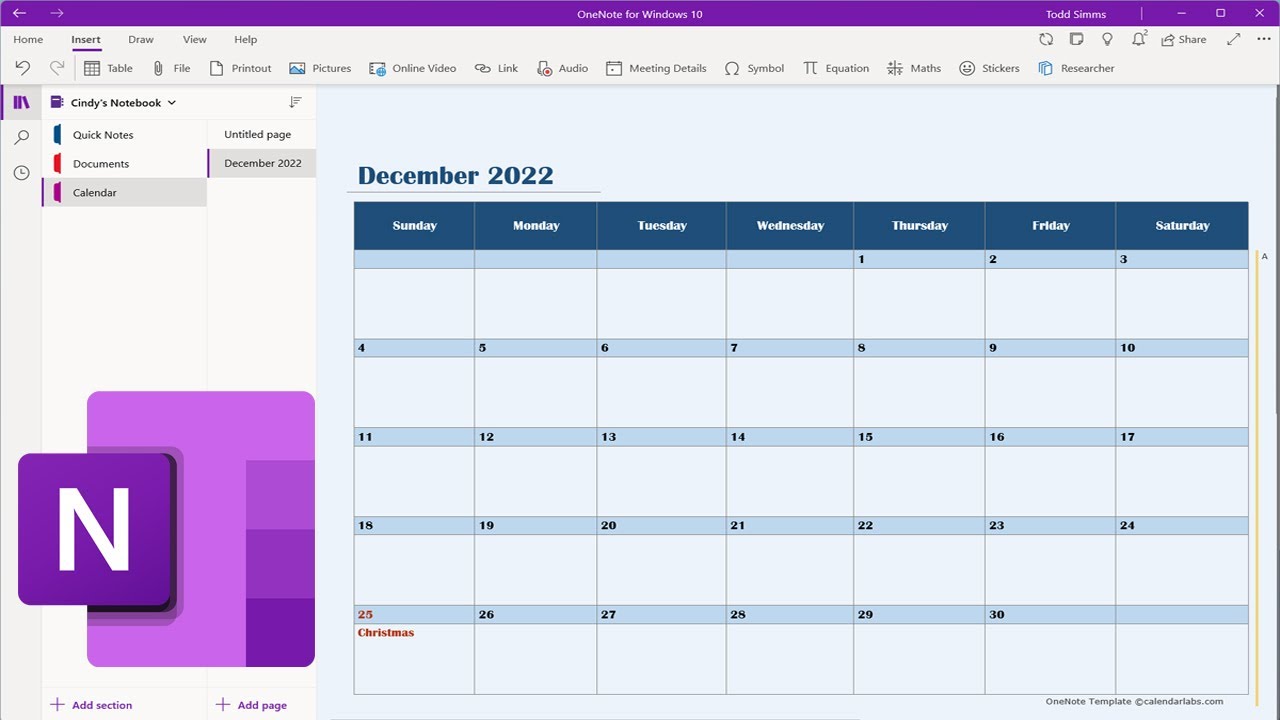 Insert an Editable Calendar into a OneNote Page\Section YouTube