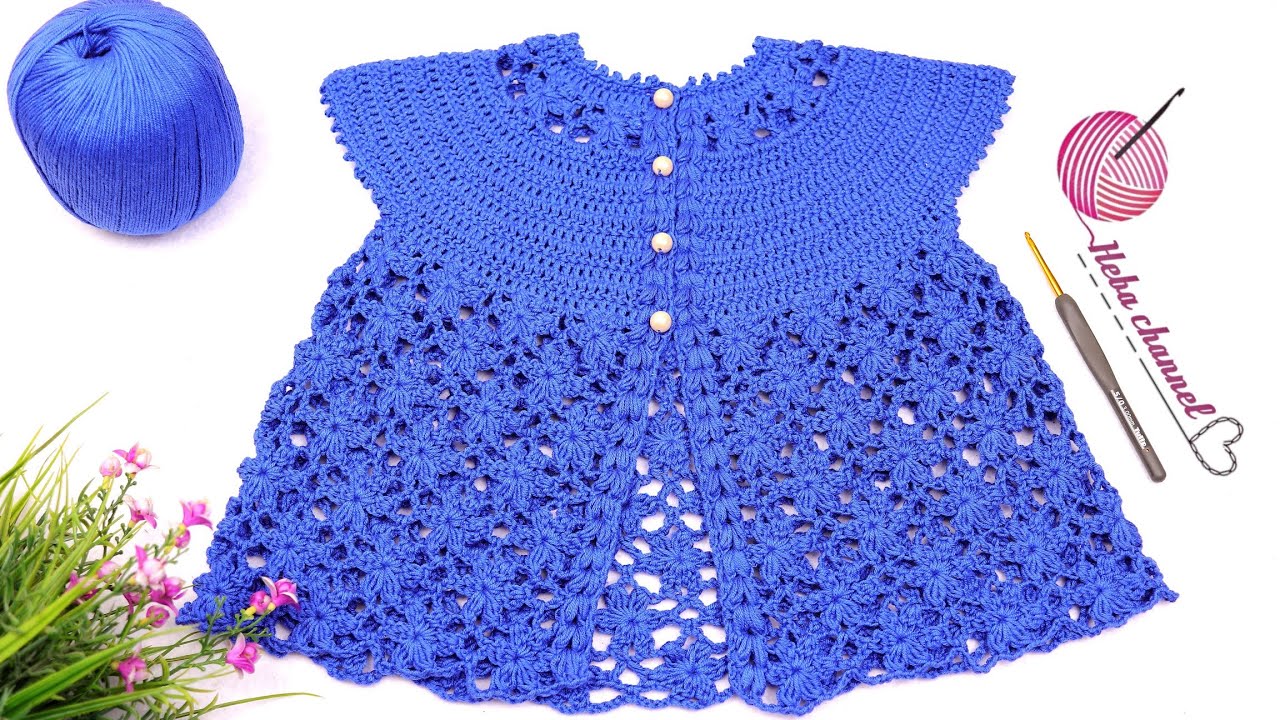 كروشيه بلوزة صيفى بغرزة جديده ومميزة جدا تصلح للاطفال والكبار شرح خطوات العمل بالتفصيل