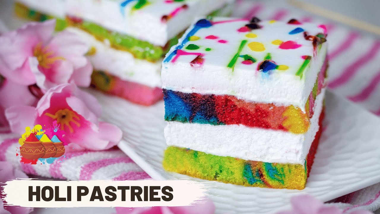 आसान रंग बिरंगी पेस्ट्री बनाये घर पर | Colorful Pastry Cake Recipe | MintsRecipes