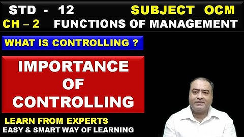 Controlling & its importance in Hindi| ch 2 Functions of management Std 12 | Rakesh Aswani - Roc Sir