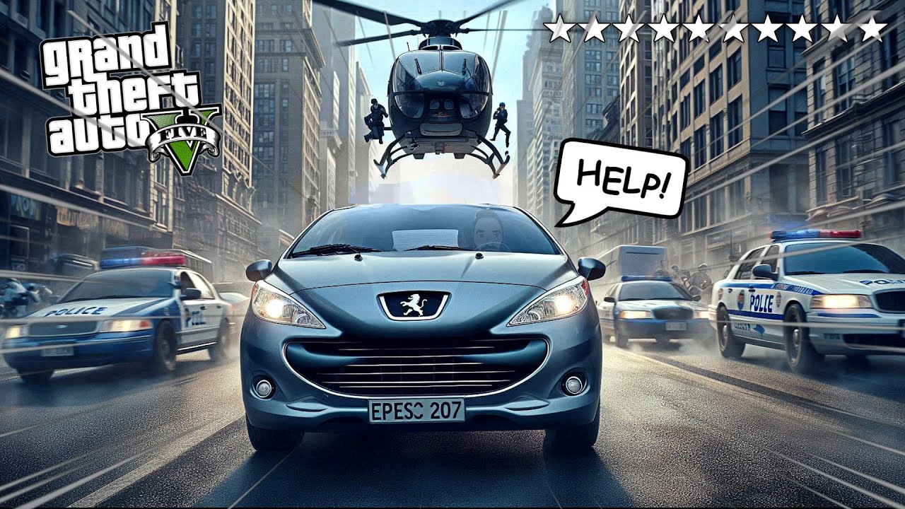 ECHAPPER à 10 ETOILES de POLICE avec VOS voitures de la réalité sur GTA 5 !