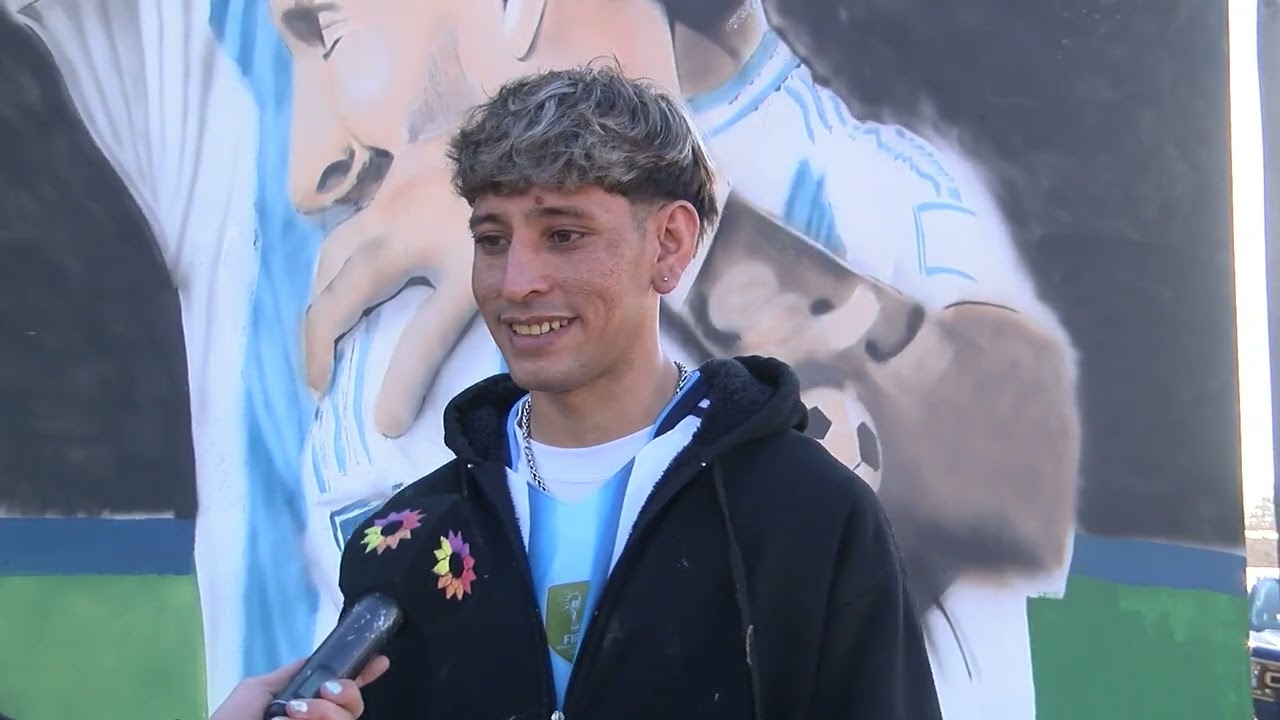 Pintaron un mural de Lautaro Martínez