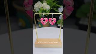 Pink dried flower resin earrings #youtubeshorts #shorts #ResinEarrings #resinart #diyearrings