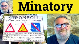 😎 Minatory Meaning - Minatory Defined - Minatory Definition - Minatory Examples - Minatory