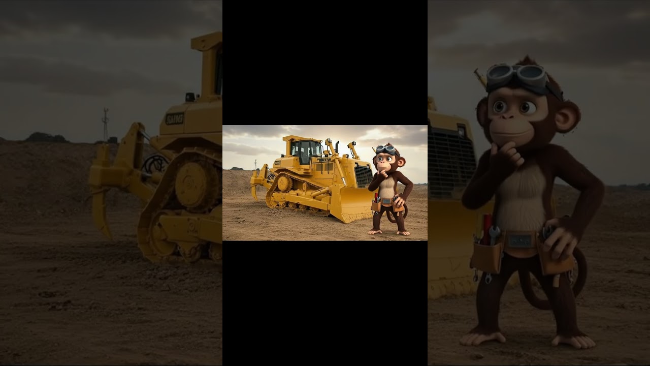 Monkey Mechanic vs Giant Dozer 🚜🔧 Satisfying 3D Animation 