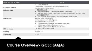 Year 9 Pathways Presentation: GCSE AND RSL DANCE