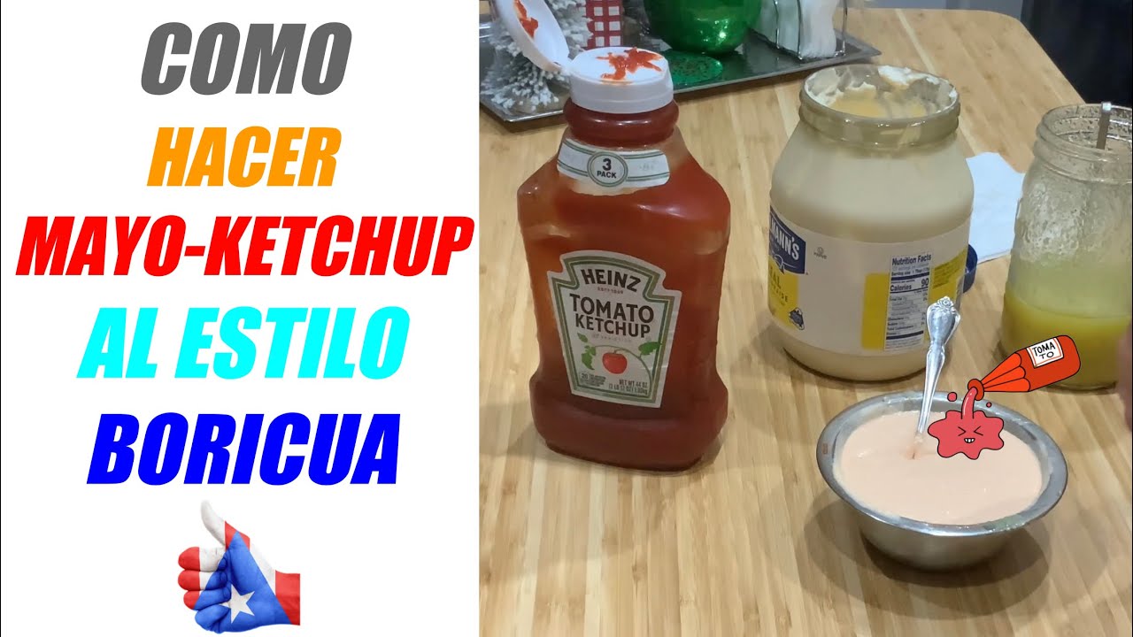 Como Hacer Mayo-Ketchup con solo 3 ingredientes 🇵🇷 (Homemade Mayo