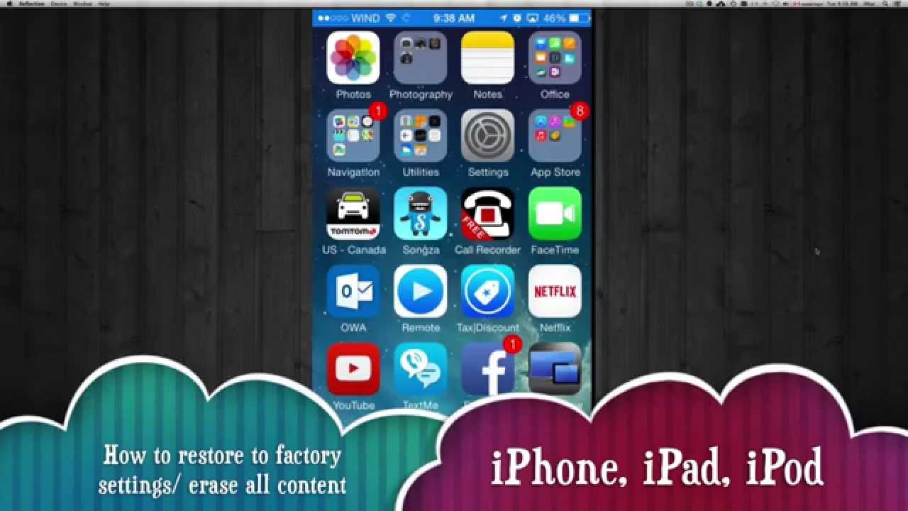 How to delete erase all data settings in iPhone iPad iPod without a computer - YouTube