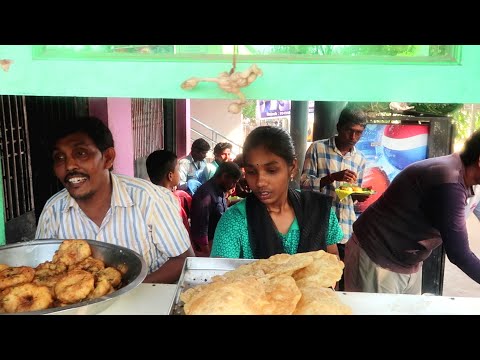 Tasty Breakfast at my Village Peravaram | Dosa - Pesarattu | Puri | Gopala Krishna Tiffin Center | Street Food Zone