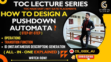 How to Design a PDA(Pushdown Automata)?| Operations, Transition Diagram, IDs, Explained Step-By-Step