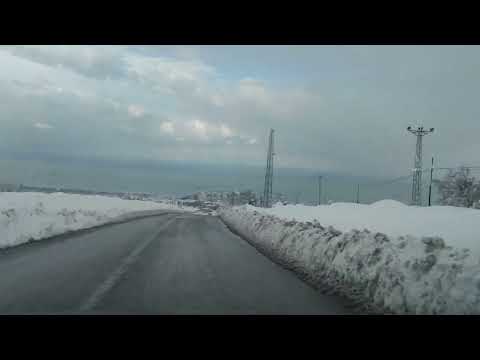 #manzara #kar #snow  dağ yolunda deniz manzaralı küçük bir gezinti