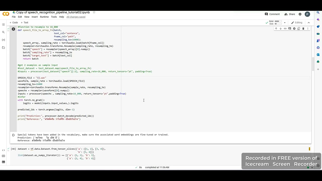 speechrecognition02 ใช้ wav2vec2-large-xlsr-53-th - YouTube