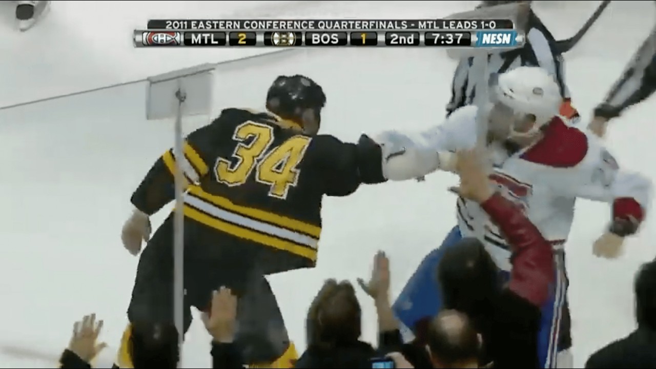 Canadiens - Bruins g2 rough stuff 4/16/11