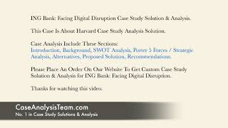 ING Bank Facing Digital Disruption Case Study Solution & Analysis