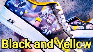 Custom Nike Air Force 1's (Minkah Fitzpatrick Pittsburgh Steelers video)
