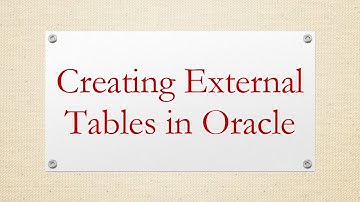 Creating External Tables in Oracle