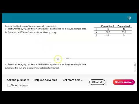 Hypothesis Test and confidence interval for 2 independent means using StatCrunch - Section 11.3 #1