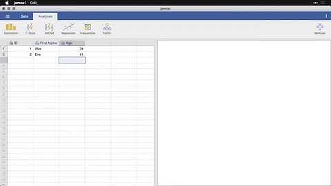 Entering data — jamovi