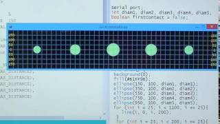 Graphic display of 5 sonars.