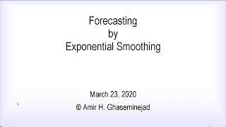 Forecasting by Exponential Smoothing (finding the best alpha using solver in excel)