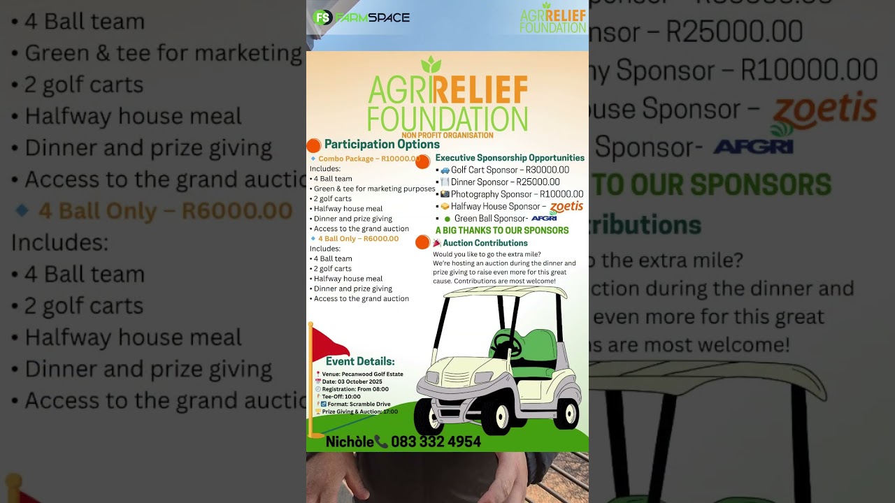 AgriRelief se gholfdag is nie een wat jy nie wil mis nie.