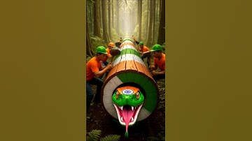 AI Snake Escapes from Tricolor Log 😱 | Unbelievable Rescue Scene | Viral YouTube Shorts 2025 #ai