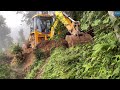 On a Very Good Foggy Day-a New Hilltop Road Construction with JCB Backhoe