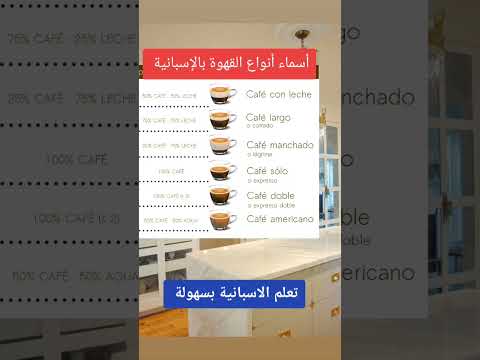 كيف تطلب القهوة باللغة الإسبانية أسماء أنواع القهوة بالإسبانية تعلم الاسبانيه بسهوله
