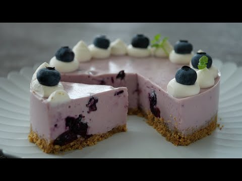 夏に一度は食べたい♪ブルーベリーレアチーズケーキ | No-Bake
