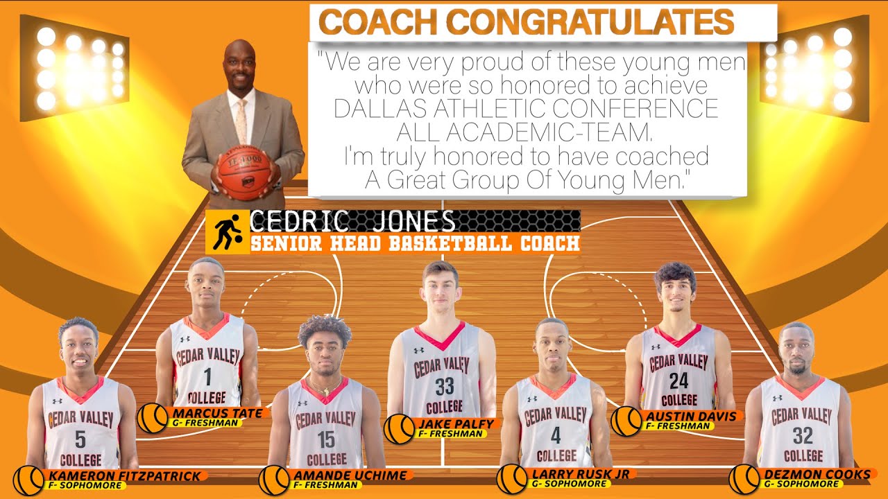 Cedar Valley Suns Basketball DAC All-Academic Team 19-20 - Dallas College  Cedar Valley