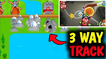How I BEAT the 3 WAY TRACK in Bloons Monkey City... 🐵