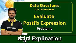 Postfix  Expression Evaluation -2025 paper |Data Structures &amp; Algorithm |VTU, All universities