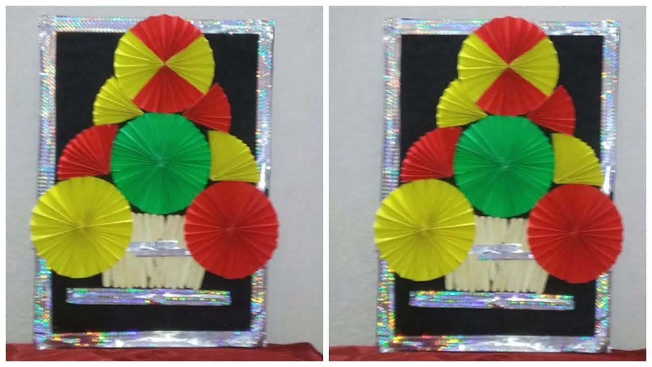 DIY Colour paper with cardboard decoration crafts DIY Home decoration