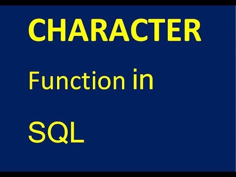Character function with Example in SQL