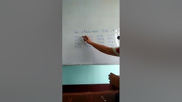 the use of table of random numbers