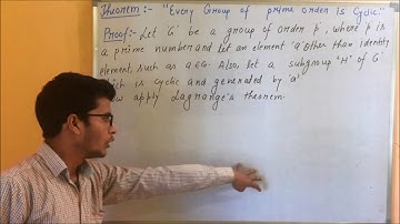 THEOREM (EVERY GROUP OF PRIME ORDER IS CYCLIC)- GROUP THEORY