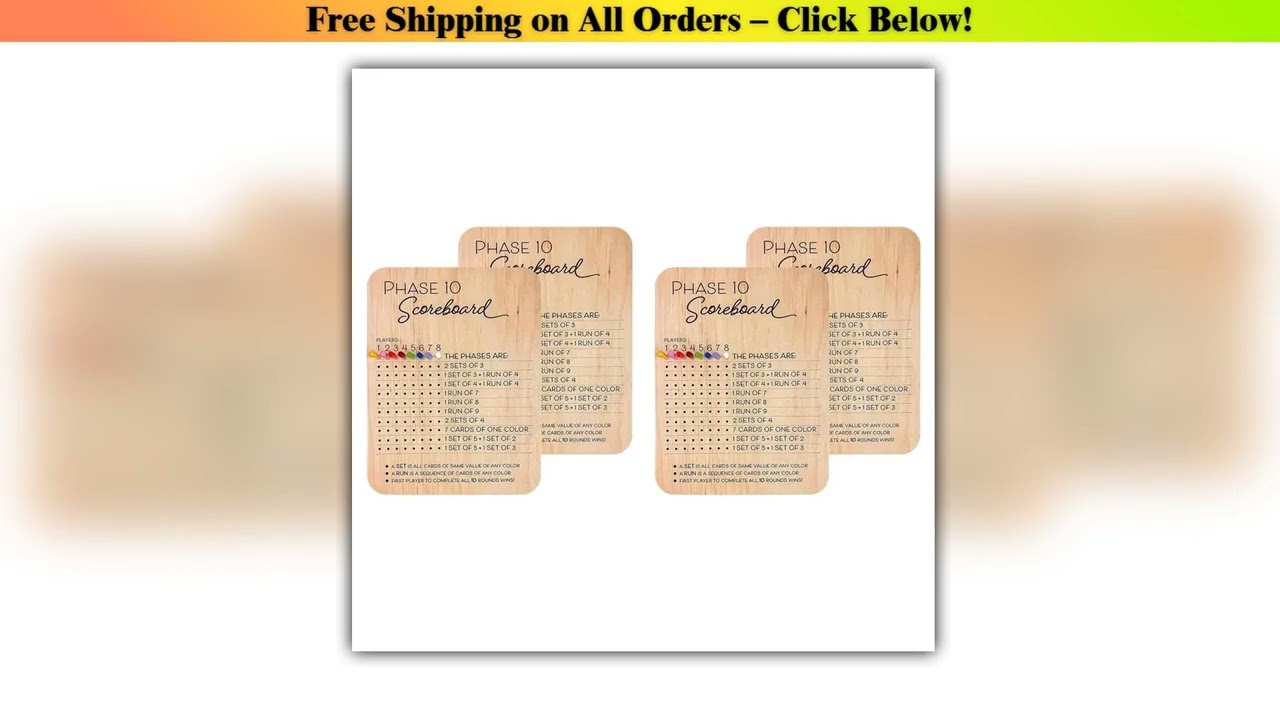 ?LAST CHANCE?4X Phase 10 Score Board Phase Ten Scorecard And Round Tracker Phase 10 Cards Game