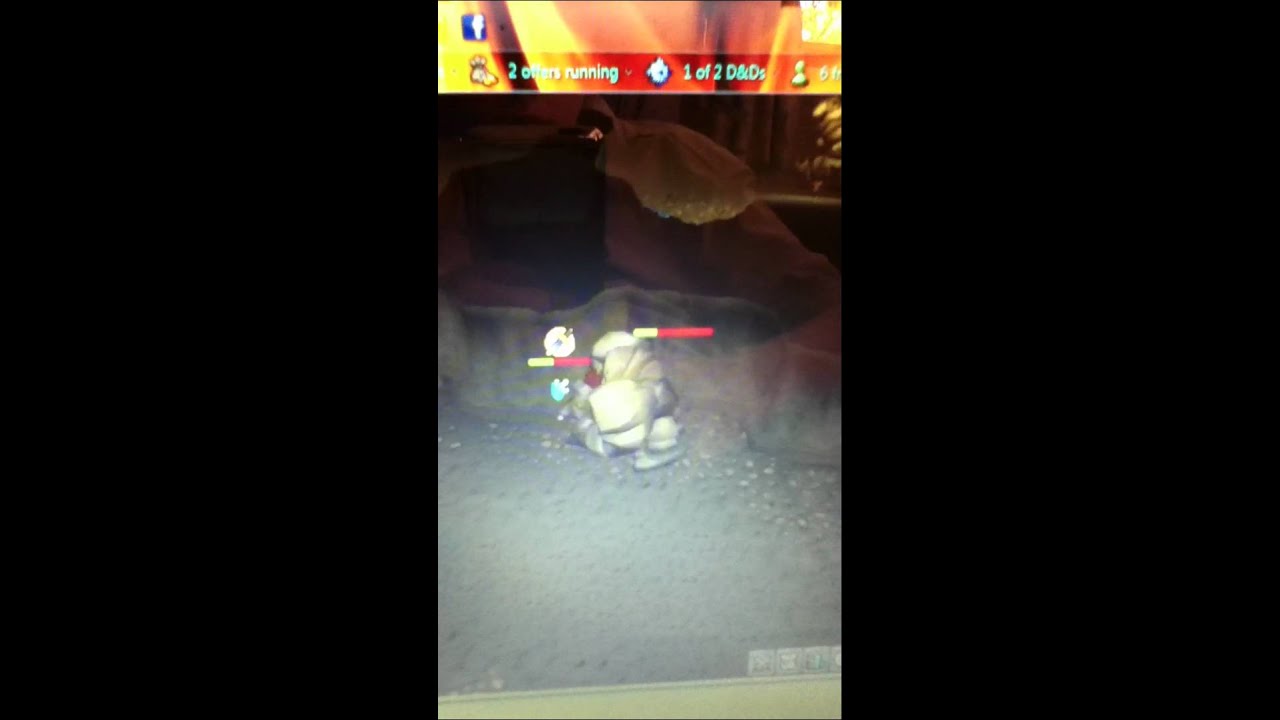 Killing living rock striker in runescape with no weapons (before eoc)