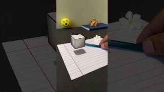 Floating cube illusion Drawing l Anamorphic I'll ...
