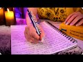 Asmr studying together 1 hour  inaudible whisper soothing rain  night ambience writing sounds 