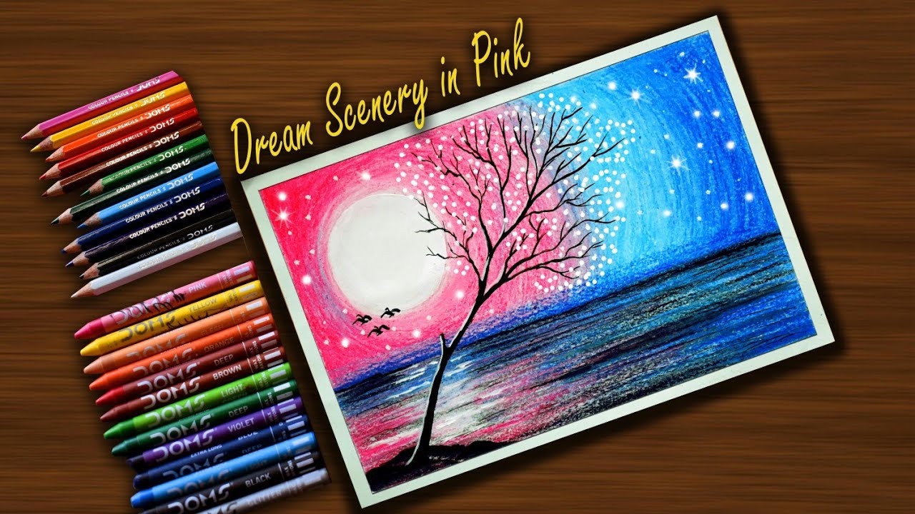 Beautiful Crayons Drawing Video  Diy canvas art Oil pastel art  Abstract art painting diy